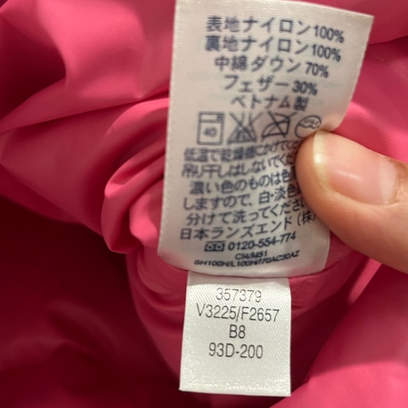 Lands End Pink Goosedown Blend Puffer Vest Sz. M - Picture 7 of 7